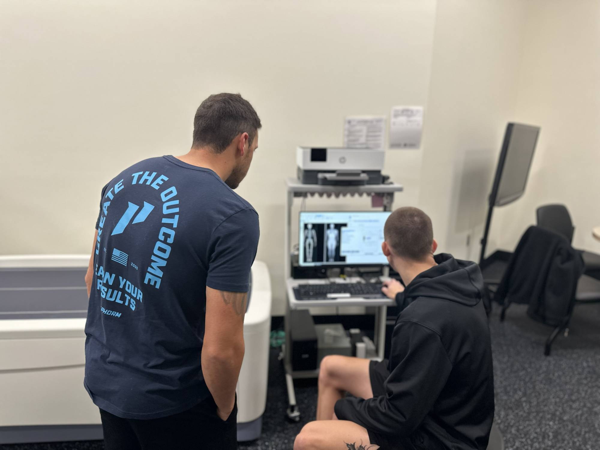 Reviewing DXA results on computer